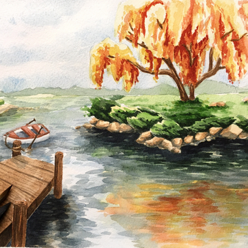 Steps in Painting Watery Reflections