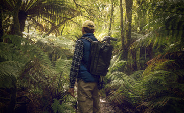 Wearing Etchr Art Satchel with Tripod in Forest