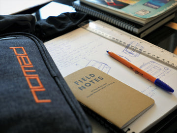 A Nomad Art Satchel prototype on the desk