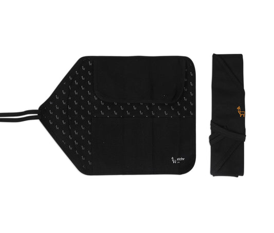 Roll up Brush Pouch - Black