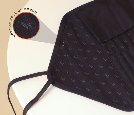 Roll up Brush Pouch - Black