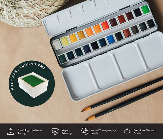 Watercolour 24 Half Pan Set