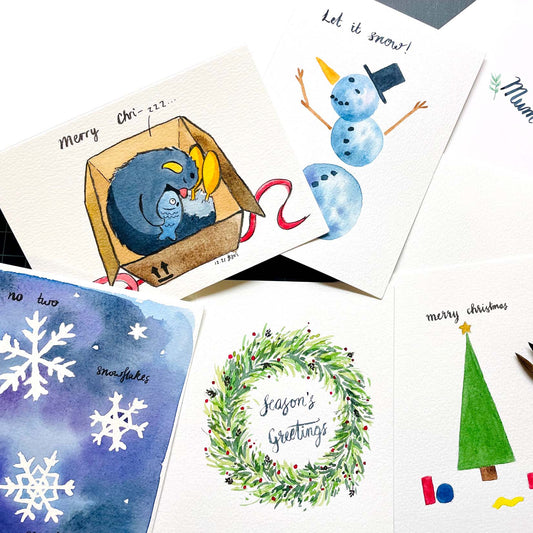 4 Easy Watercolour Holiday Greeting Card Ideas