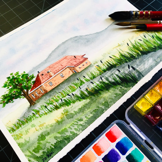 Using Gravity in Watercolour Painting