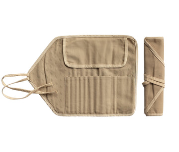 Roll up Brush Pouch - Brown