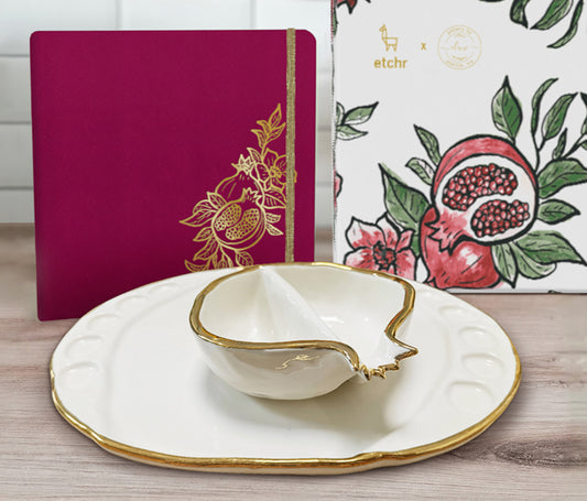 Etchr x Pottery by Eleni | Pomegranate Porcelain Set