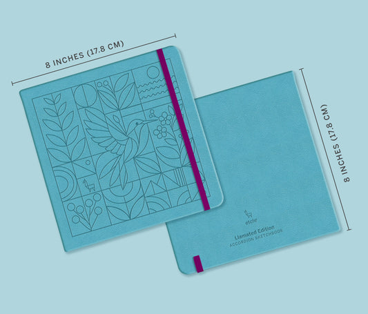 7" Square Accordion Sketchbook Duo | Hummingbird Edition