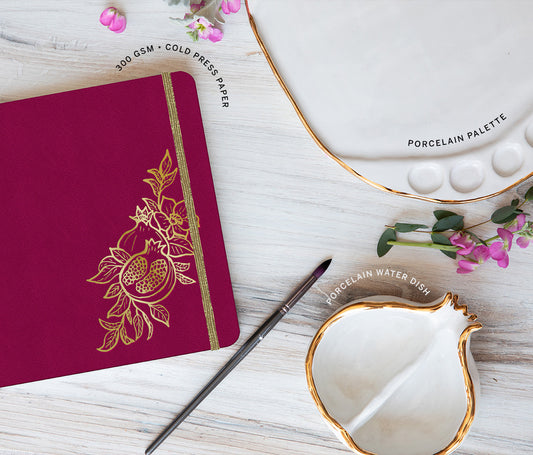 Etchr x Pottery by Eleni | Pomegranate Porcelain Set