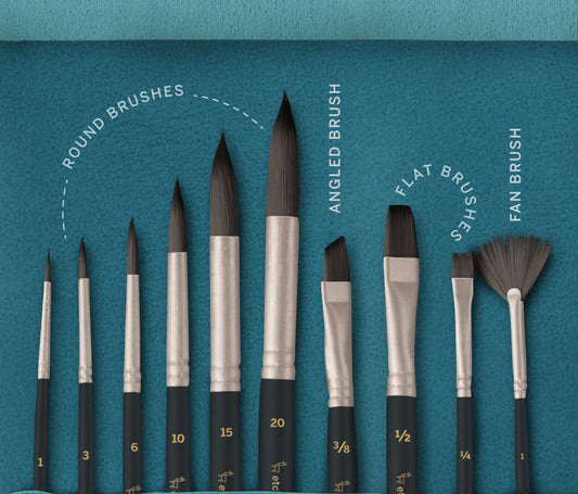 Watercolour Brush Set (Teal)