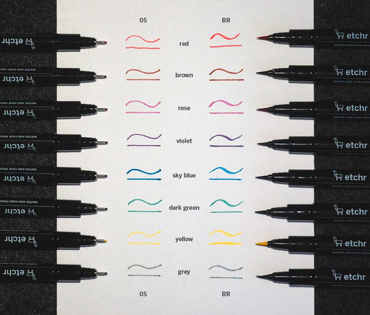 Coloured Graphic Pen Collection: Set of 16