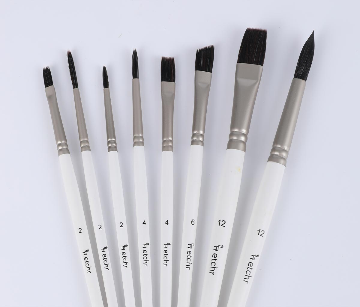 White Synthetic Paint Brush Set (Pack of 10)