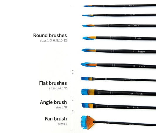 Watercolour Brushes: Set of 10