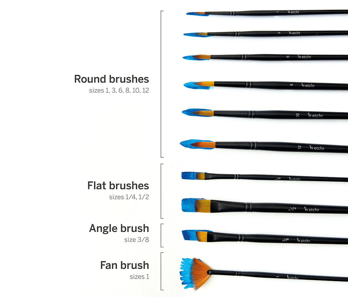GOUACHE PAINT BRUSHES and how to clean them + swatching brush types 